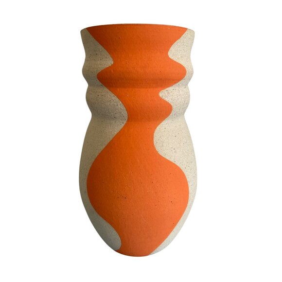 Laura Melissa Jaramillo Rueda Other - Large Orange Curvy Vase By Laura Melissa Pottery Ceramica Columbia